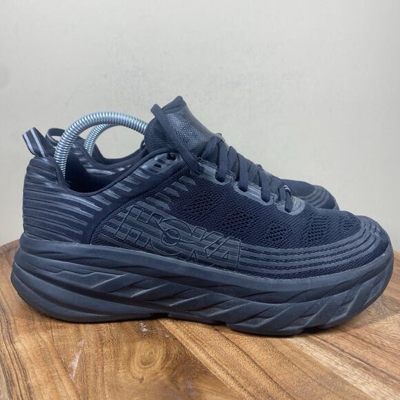 Hoka One One Bondi 6 Triple Black Womens Size 9.5 Running Shoes 1019270 BBLC - Picture 1 of 10